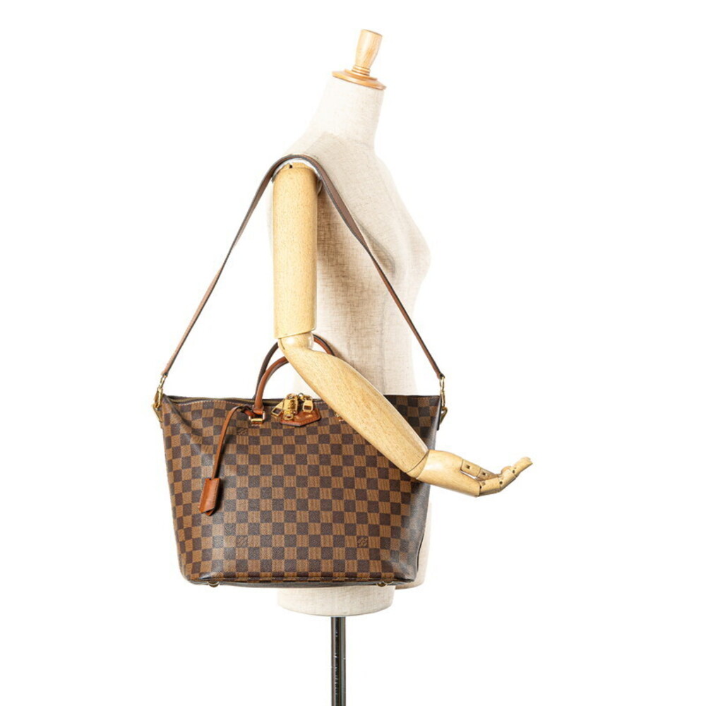 Louis Vuitton Damier Belmont Tote Shoulder Bag Ebene Brown Leather - Picture 9 of 9